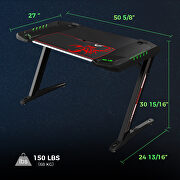 Carbon fiber textured surface gaming desk by Coaster additional picture 2