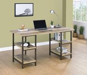 Weathered pine contemporary office desk by Coaster additional picture 5