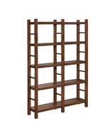 Double bookcase in walnut brown finish by Coaster additional picture 2