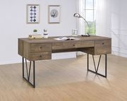 Rustic oak wood finished desk w/ 4 drawers by Coaster additional picture 3