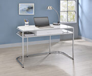 White high gloss lacquer finish writing desk by Coaster additional picture 2