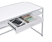 White high gloss lacquer finish writing desk by Coaster additional picture 3