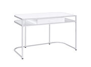 White high gloss lacquer finish writing desk by Coaster additional picture 8