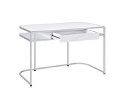 White high gloss lacquer finish writing desk by Coaster additional picture 9