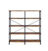 Barritt industrial antique nutmeg double-wide bookcase additional photo 4 of 4