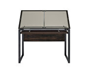 Smoked tempered glass tabletop drafting desk additional photo 5 of 9