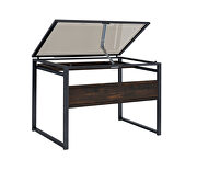 Smoked tempered glass tabletop drafting desk by Coaster additional picture 6