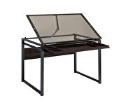Smoked tempered glass tabletop drafting desk by Coaster additional picture 7