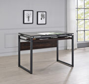 Smoked tempered glass tabletop drafting desk by Coaster additional picture 8