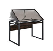 Smoked tempered glass tabletop drafting desk by Coaster additional picture 9
