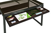 Smoked tempered glass tabletop drafting desk by Coaster additional picture 10