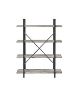Gray driftwood finish 4-shelf bookcase by Coaster additional picture 3