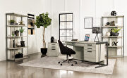 4-drawer rectangular office desk whitewashed grey and gunmetal by Coaster additional picture 3
