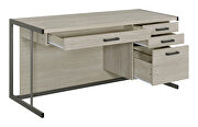 4-drawer rectangular office desk whitewashed grey and gunmetal by Coaster additional picture 4