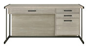 4-drawer rectangular office desk whitewashed grey and gunmetal by Coaster additional picture 5