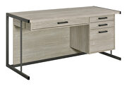 4-drawer rectangular office desk whitewashed grey and gunmetal by Coaster additional picture 6