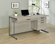 4-drawer rectangular office desk whitewashed grey and gunmetal by Coaster additional picture 7