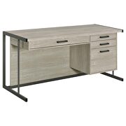 4-drawer rectangular office desk whitewashed grey and gunmetal by Coaster additional picture 9