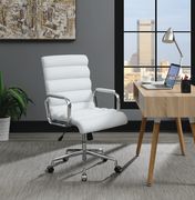 Office chair in white leatherette / chrome base by Coaster additional picture 7