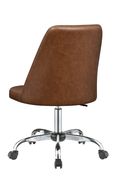 Simple office chair in brown leatherette additional photo 2 of 6