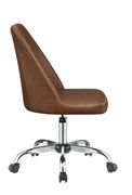 Simple office chair in brown leatherette additional photo 3 of 6