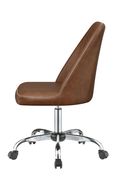 Simple office chair in brown leatherette additional photo 5 of 6