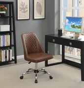Simple office chair in brown leatherette by Coaster additional picture 7