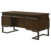 6-drawer executive desk dark walnut and gunmetal by Coaster additional picture 14
