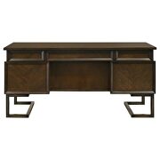 6-drawer executive desk dark walnut and gunmetal by Coaster additional picture 15