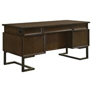 6-drawer executive desk dark walnut and gunmetal by Coaster additional picture 16