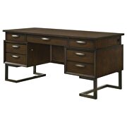 6-drawer executive desk dark walnut and gunmetal by Coaster additional picture 18