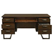 6-drawer executive desk dark walnut and gunmetal by Coaster additional picture 19