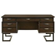 6-drawer executive desk dark walnut and gunmetal by Coaster additional picture 20