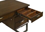 6-drawer executive desk dark walnut and gunmetal by Coaster additional picture 7