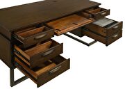 6-drawer executive desk dark walnut and gunmetal by Coaster additional picture 8