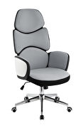 Light gray fabric upholstery office chair additional photo 2 of 2