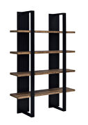 Black and aged walnut wood finish bookcase by Coaster additional picture 3