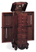 Traditional brown red jewelry armoire by Coaster additional picture 2