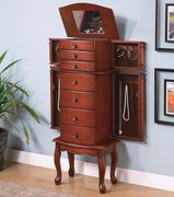 Transitional warm brown jewelry armoire by Coaster additional picture 2
