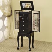 Traditional queen anne black jewelry armoire by Coaster additional picture 2