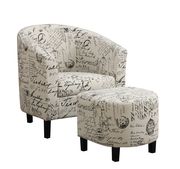 Accent chair and ottoman set in print fabric by Coaster additional picture 3