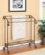 Traditional dark brown metal towel rack by Coaster additional picture 2