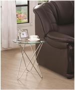 Round tempered glass top accent / side table by Coaster additional picture 2