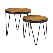 Industrial honey and black nesting tables by Coaster additional picture 3