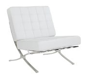 White leather famous design replica chair additional photo 3 of 2