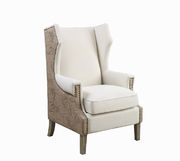 Traditional cream accent chair with vintage print by Coaster additional picture 2