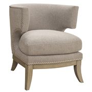 Barrel back design chair in weathered gray by Coaster additional picture 2