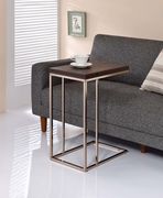 Contemporary chocolate chrome and chestnut snack table by Coaster additional picture 2