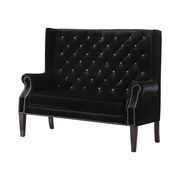 Glam style black velvet tufted setttee by Coaster additional picture 2