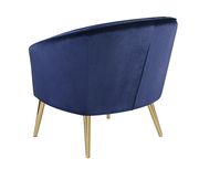 Gold legs / blue velvet elegant accent chair additional photo 2 of 3